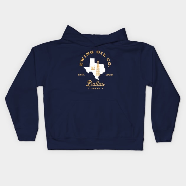 Ewing Oil Co. Dallas, Texas - Est. 1930 Kids Hoodie by BodinStreet